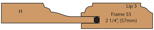 cross section of Dundee Raised Panel Door